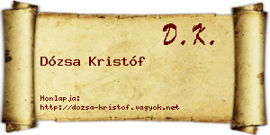 Dózsa Kristóf névjegykártya