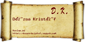 Dózsa Kristóf névjegykártya